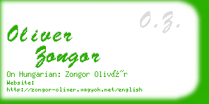 oliver zongor business card